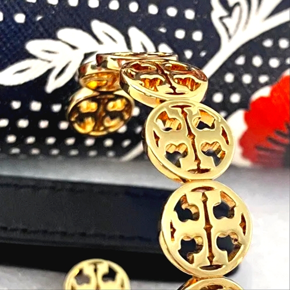 NEW~ Tory Burch Blake Printed Retro Batik Wallet, Card Holder & Cuff Bracelet - Picture 5 of 6